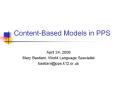 Content-Based Models in PPS PowerPoint PPT Presentation