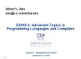 E6998-3: Advanced Topics in Programming Languages and Compilers PowerPoint PPT Presentation