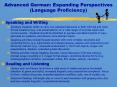 Advanced German: Expanding Perspectives (Language Proficiency) PowerPoint PPT Presentation