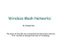 Wireless Mesh Networks PowerPoint PPT Presentation