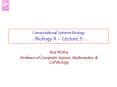 Computational Systems Biology  PowerPoint PPT Presentation
