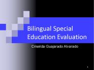 Bilingual Special Education Evaluation