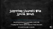 Supporting Students with Special Needs EDSC 310 Presentation