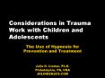 Considerations in Trauma Work with Children and Adolescents