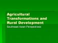 Agricultural Transformations and Rural Development PowerPoint PPT Presentation