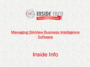 Managing QlikView Business Intelligence Software
