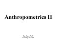 Anthropometrics II PowerPoint PPT Presentation