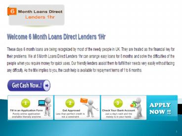 6 Month Loans @ http://www.6monthloansdirectlenders1hr.co.uk/
