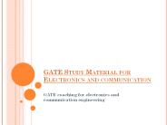 GATE Study Material for Electronics and communication