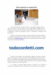 Como organizar un espectaculo