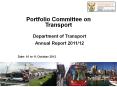 Portfolio Committee on Transport PowerPoint PPT Presentation