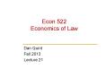 Econ 522 Economics of Law PowerPoint PPT Presentation