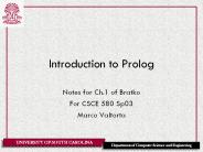 Introduction to Prolog