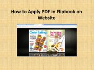 How to Apply PDF in Flipbook on Website