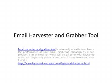 Email Harvester and Grabber Tool