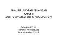 ANALISIS LAPORAN KEUANGAN KASUS II ANALISIS KOMPARATIF