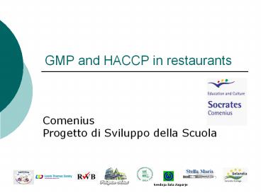 GMP and HACCP in restaurants