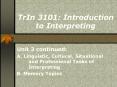 TrIn 3101: Introduction to Interpreting PowerPoint PPT Presentation