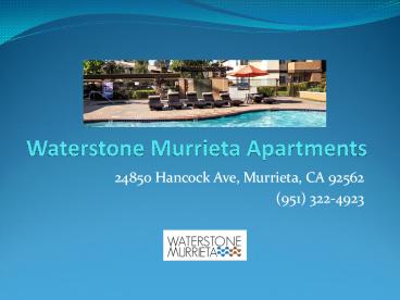 Waterstone Apartments in Murrieta CA