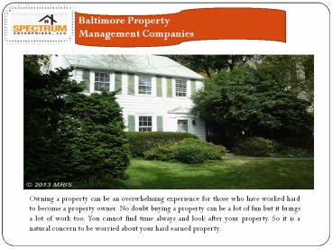 Baltimore Property management companies