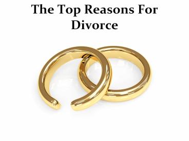 The Most Common Reasons for Divorce