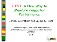 HINT: A New Way to Measure Computer Performance