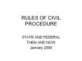 RULES OF CIVIL PROCEDURE PowerPoint PPT Presentation