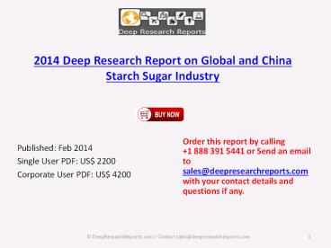 Starch Sugar Industry Analysis for China and Global