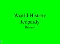 World History Jeopardy PowerPoint PPT Presentation