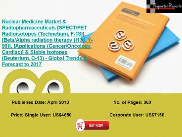 Growth of Nuclear Medicine Industry & Radiopharmaceuticals 2017