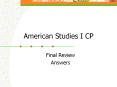 American Studies I CP PowerPoint PPT Presentation