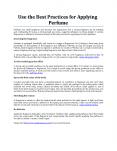 Use the Best Practices for Applying Perfume