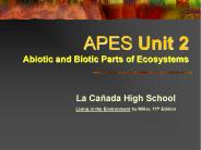 APES Unit 2 Abiotic and Biotic Parts of Ecosystems