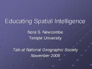 Educating Spatial Intelligence