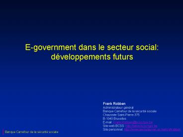 E-government dans le secteur social: d
