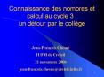Connaissance des nombres et calcul au cycle 3 : un d PowerPoint PPT Presentation