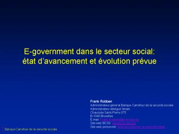 E-government dans le secteur social: 