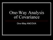 One-Way Analysis of Covariance