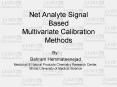 Net Analyte Signal Based Multivariate Calibration Methods PowerPoint PPT Presentation