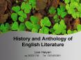 History and Anthology of English Literature PowerPoint PPT Presentation