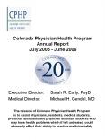 Colorado Physician Health Program Annual Report July 2005 - June 2006 PowerPoint PPT Presentation