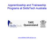 Apprenticeship and Traineeship Programs at SkillsTech Australia