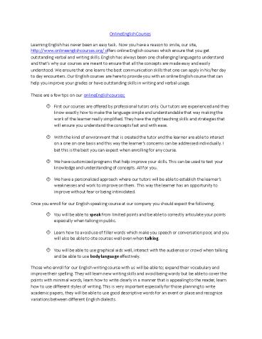 Online English Courses