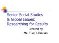 Senior Social Studies PowerPoint PPT Presentation
