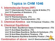 Topics in CHM 1046