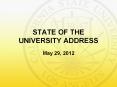 STATE OF THE UNIVERSITY ADDRESS PowerPoint PPT Presentation