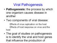 Viral Pathogenesis