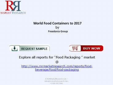 Global Food Containers Market growth $139 billion by 2017