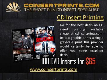 CD Insert Printing