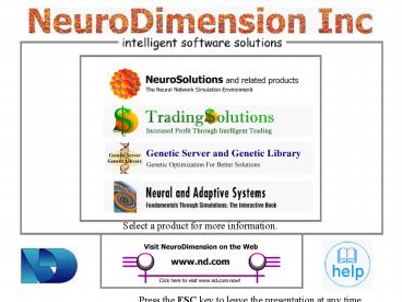 Press the ESC key to leave the presentation at any time.